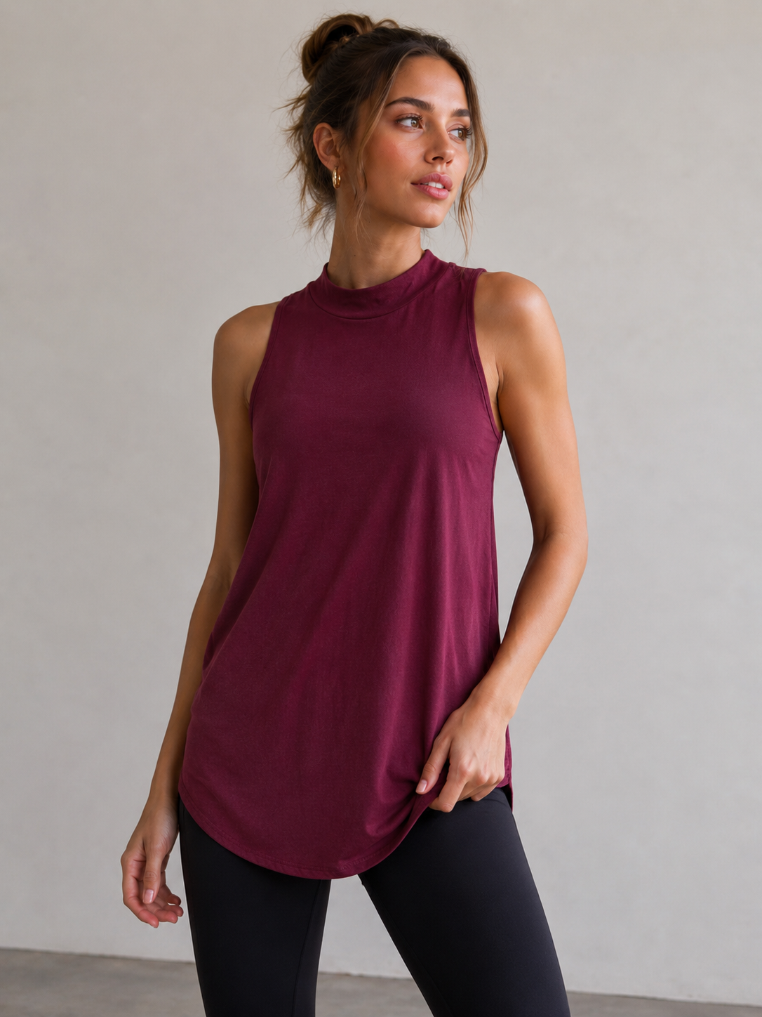 Azules Sleeveless mock neck top