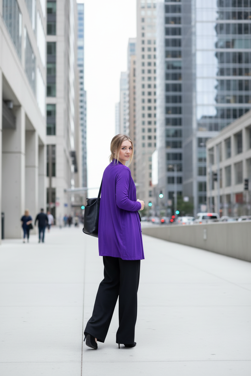 Purple Cardigan Lifestyle